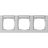 0 Abdeckrahmen 3-fach, Abdeckung grau, Retail