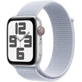 Apple Watch SE, Smartwatch silber, Aluminium, 44 mm, Sport Loop blaue Wolke, Cellular