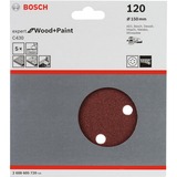 Bosch Schleifblatt C430 Expert for Wood and Paint, Ø 150mm, K120 5 Stück, für Exzenterschleifer