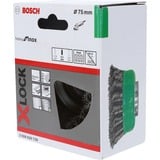 Bosch X-LOCK Topfbürste Heavy for Inox, Ø 75mm, gezopft 0,5mm Edelstahldraht, für X-LOCK Winkelschleifer