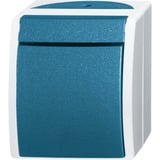 Busch-Jaeger Kreuzschalter Aufputz mit Wippe, Basiselement mit Komplettgehäuse, Typ 2601/7 W-53 blaugrün, Retail