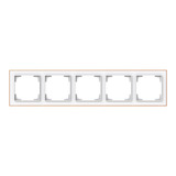 Busch-Jaeger Rahmen fünffach mit Dekorring gold, Retail