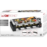 Clatronic Raclette Grill mit heißem Stein RG 3678 schwarz/silber