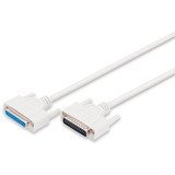 Digitus Serielles Datatransfer Verlängerungskabel, D-Sub25 (Stecker) > D-Sub25 (Buchse) beige, 2 Meter