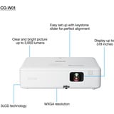 Epson CO-W01, LCD-Beamer weiß, WXGA, 3LCD-Technologie, Lautsprecher