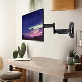 Lindy Verstellbare Display-Wandhalterung, Monitorhalterung schwarz, für Monitore bis 66 cm (26")