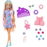 Mattel Barbie Totally Hair Puppe (blond) im Sternen-Print Kleid 