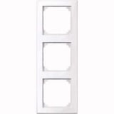 Merten Rahmen dreifach waagerecht und senkrecht, glänzend, antibakteriell, Thermoplast weiß (glänzend), Retail