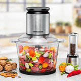 Rommelsbacher Multi-Zerkleinerer MZ 800 edelstahl/schwarz, 800 Watt, Glasbehälter 2,7 Liter