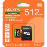 ADATA SPEED PLUS microSDXC 512 GB, Speicherkarte UHS-I U3, Class 10, V30, A2