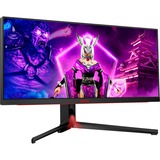 AOC AGON AG344UXM, Gaming-Monitor 87 cm (34 Zoll), schwarz/rot, WQHD, IPS, Adaptive-Sync, HDR, 170Hz Panel