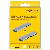 DeLOCK Dockingstation für MacBook grau, Dual HDMI, Power Delivery