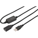 Digitus Aktives USB 2.0 Verlängerungskabel, 15 Meter schwarz, Repeater Kabel