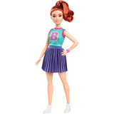 Mattel Barbie Fashionista Puppe im Jersey-Oberteil und Faltenrock 