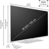 Telefunken XF40VP750M-W, LED-Fernseher 102 cm (40 Zoll), weiß, FullHD, Triple Tuner, SmartTV, VIDAA-Betriebssystem