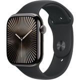 Apple Watch Series 10, Smartwatch schiefer, Titangehäuse, 46 mm, Sportarmband schwarz M/L, Cellular