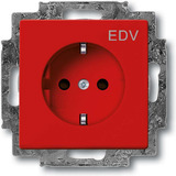 Busch-Jaeger Schutzkontaktsteckdose CEE 7/3 Typ F Einsatz 20 EUCKS DV 12 82101 rot, Retail