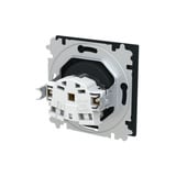 Busch-Jaeger Steckdose mit Erdungsstift Schutzkontaktstift mit Steckanschluss schwarz (matt), Retail