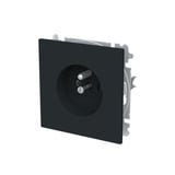 Busch-Jaeger Steckdose mit Erdungsstift Schutzkontaktstift mit Steckanschluss schwarz (matt), Retail