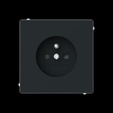 Busch-Jaeger Steckdose mit Erdungsstift Schutzkontaktstift mit Steckanschluss schwarz (matt), Retail