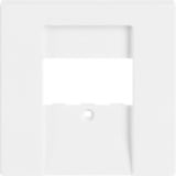 Busch-Jaeger Zentralscheibe Daten- und Sprachanschluss für Universal-Anschluss-Einheiten und Lautsprecher, Abdeckung weiß (glänzend), Retail