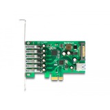 DeLOCK PCI Express x1 Karte zu 6 x extern + 1 x intern USB 5, USB-Controller 