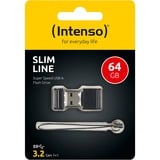 Intenso Slim Line 64 GB, USB-Stick schwarz, USB-A 3.2 Gen 1