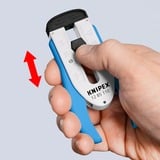 KNIPEX Abisolierwerkzeug 12 85 110 SB für Glasfaser, Abisolier-/ Abmantelungswerkzeug blau/weiß