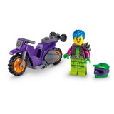 LEGO 60296 City Stuntz Wheelie-Stuntbike, Konstruktionsspielzeug Set mit Schwungradantrieb, Motorrad und Stuntwoman-Minifigur