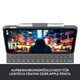 Logitech Slim Folio, Tastatur schwarz, DE-Layout, Scherenmechanik, für iPad 10. Generation