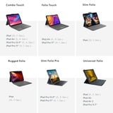 Logitech Slim Folio, Tastatur schwarz, DE-Layout, Scherenmechanik, für iPad 10. Generation