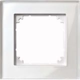 Merten Rahmen aus Glas, einfach, brillantweiß, Typ 489119, glänzende Oberfläche, IP20, IK02 weiß (glänzend), Retail