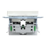 Merten Schutzkontakt-Steckdose Typ F mit USB Ladegerät und Schraubbefestigung MEG2367-0319 weiß (glänzend), Retail