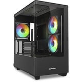Sharkoon ELITE SHARK CM100 , Tower-Gehäuse schwarz, Tempered Glass x 2
