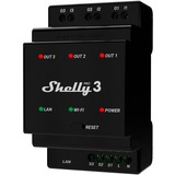 Shelly Pro 3, Relais schwarz, drei Kanäle
