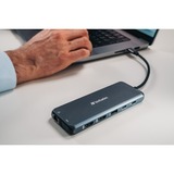 Verbatim USB-C Pro Multiport-Hub CMH-14, 14 Port, Dockingstation grau, 2x HDMI, VGA, RJ-45, 5x USB-A, Audio, 2x USB-C, PD, SD, microSD