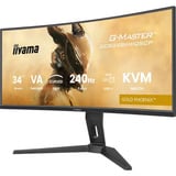 iiyama G-Master GCB3486WQSCP-B1 Generalüberholt, Gaming-Monitor 86.4 cm (34 Zoll), schwarz, WQHD, Curved, VA, Free-Sync Premium, USB-C, 240Hz Panel