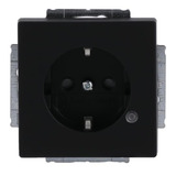 0 Steckdosen Einsatz mit LED und erhöhtem Berührungsschutz schwarz, Retail