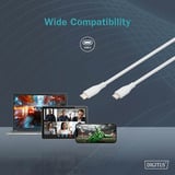 Digitus USB 2.0 Silikon-Anschlusskabel USB-C > USB-C weiß, 0,5 Meter, PD, Laden mit bis zu 60 Watt