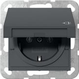 Gira Schutzkontakt-Steckdose Typ F 16 Ampere 250 Volt mit Klappdeckel System 55 anthrazit, Retail