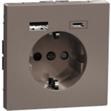 Merten Schutzkontakt Steckdose mit USB Ladegerät, Typ MEG2367-6052, Unterputz, 16 Ampere, 250 Volt mocca, Retail