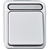 Merten Taster Schließer einpolig mit Wippe, Aufputz, Schutzart IP44, 250 Volt, 10 Ampere weiß, Retail