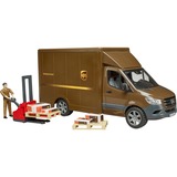 bruder 02678 MB Sprinter UPS mit Fahrer und Zubehör, Modellfahrzeug braun