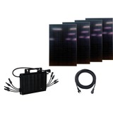 ALTERNATE Balkonkraftwerk-Set BKW1600/1740_5 Bifazial FULL BLACK, 0% 0% MWST, bifaziales Doppelglas, inkl. HMS-1600-4T