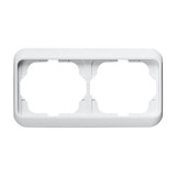 Busch-Jaeger Rahmen zweifach waagerecht Abdeckrahmen alpha Studioweiss hochglanz 1722-24G weiß (glänzend), Retail