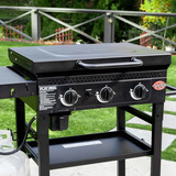 Char-Griller Flat Iron Griddle 3-Brenner, Gasgrill schwarz, Plancha mit 10,5 kW