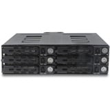 DeLOCK 5.25″ Wechselrahmen für 6 x 2.5″ SATA oder SAS HDD / SSD mit Schloss, Einbaurahmen 