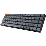 Keychron K7, Gaming-Tastatur schwarz/grau, DE-Layout, Gateron Low Profile Brown, Aluminiumrahmen, RGB