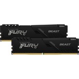 Kingston FURY DIMM 32 GB DDR4-3600 Kit, Arbeitsspeicher schwarz, KF436C18BBK2/32, Beast