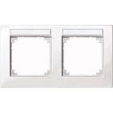 Merten M-PLAN Rahmen 2-fach beschriftbar waagerecht mit Beschriftungsstreifen Typ 514219 weiß (glänzend), Retail